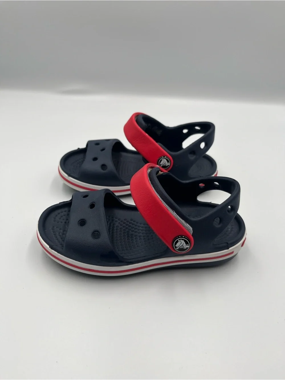 Crocs Kids Crocband Sandals Navy Blue Red Toddler Size C8